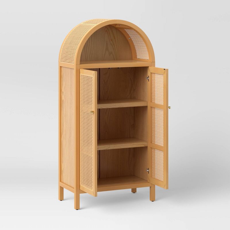 Woven Arched Wood Cabinet - Threshold™, 4 of 16