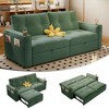 Resenkos 2-in-1 Velvet Convertible Sofa Bed Loveseat with 600lb Capacity and Handles - - 3 of 4