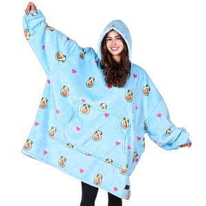 Tirrinia Wearable Blanket Oversized Hoodie for Adults, Patterns Sweatshirt Blanket, as Warm & Funny Gifts for Men Women Girlfriend - 1 of 4
