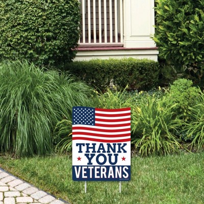 Big Dot of Happiness Thank You Veterans - Outdoor Lawn Sign - Support Our Troops Yard Sign - 1 Piece