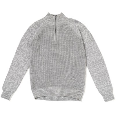Cozeeme Mens Half Zip Long Sleeve Sweater Gray Small : Target
