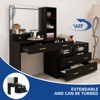Corner Makeup Vanity Desk With LED Lighted Mirror Power Outlet And Storage With 10 Drawers Vanity Table Includes Stool For Bedroom - 4 of 4