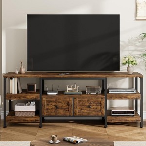 Industrial TV Stand with 2 Drawers, 79" Entertainment Center, Fits TVs Up to 85", Rustic Style Media Console with Storage Shelves - 1 of 4