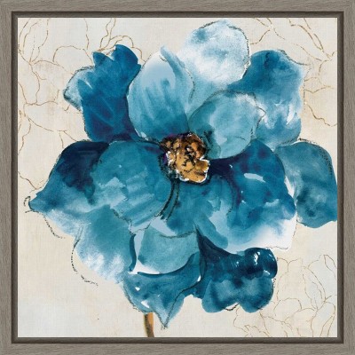 Amanti Art Ophelia I (Blue Flower) by Asia Jensen Canvas Wall Art Print Framed 16 x 16-in.
