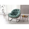 ORRD Outdoor Rocking Chair with Thick Cushion - Light Green Oversized Wicker Egg Rocker for Patio & Garden - 3 of 4