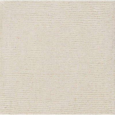 Brockton Solid Beige Wool Rectangle Area Rug 3'3" x 5'3"