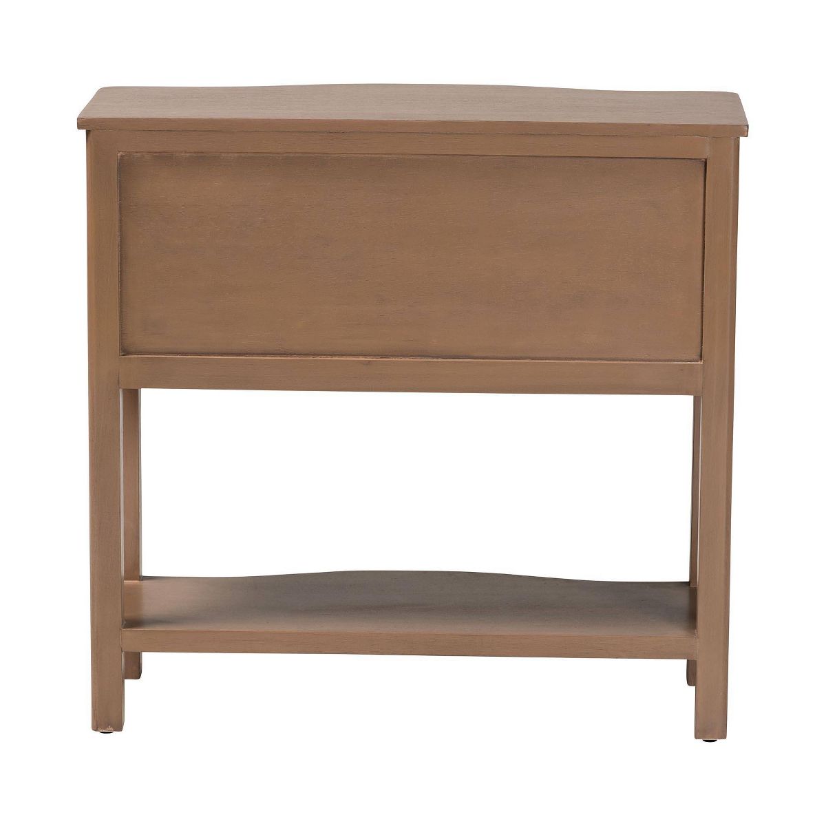 bali & pari Kelila Console Table with Curved Front 2-Drawer Entryway Table with Open Shelf Brown - thumbnail 5