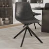 LeisureMod Markley Swivel Leather Dining Side Chair with Durable Iron Legs – Comfortable Accent Chair for Kitchen, Dining Room, or Office Set of 4 - 2 of 4