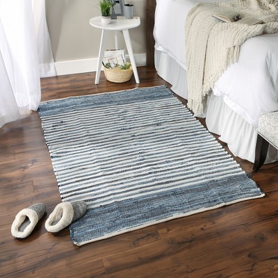 Handmade Multi Denim Tufted Cotton Rug 4' x 6'