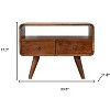 HomeRoots 24" Chestnut Solid Wood Enclosed and Open Storage TV Stand - 3 of 4