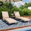 Pamapic 5-Piece Metal Outdoor Patio Sofa Seating Group Chaise Lounge with Cushions and Ottomans - 3 of 4