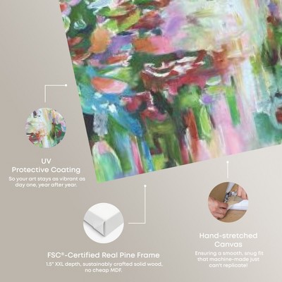 Vision of Greens Abstract Canvas Wall Art, 30" x 20"