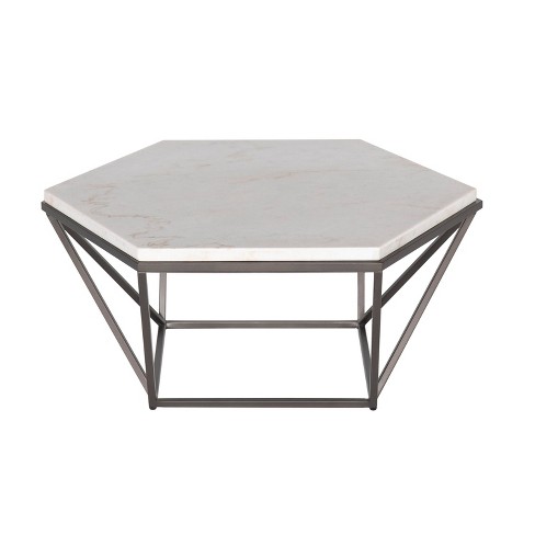 steve silver lucca white marble top cocktail table