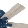 Hunter Fans 44" Indigo Blue Lighted Ceiling Fan with Clear Seeded Glass and LED Bulbs, Low Profile Design for Small Rooms - 4 of 4