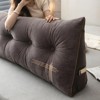 Bekrvio Velvet Wedge Headboard Pillow, Bed Rest Reading Backrest Cushion with Removable Cover & Side Pockets for Daybed & Couch - 3 of 4