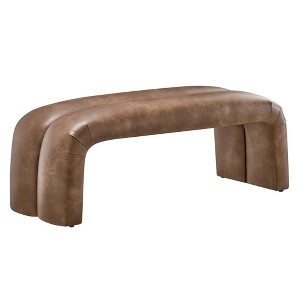 Modway Dax Bench – 50.5", Vegan Leather Upholstered Accent Bench - 1 of 4