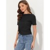 Allegra K Women's Summer Casual Boat Neck Short Sleeve Twist Knot Crop T-Shirt - 4 of 4