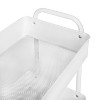 Honey-Can-Do 3 Tier White Metal Rolling Cart: Utility Storage Caddy, Fade-Resistant, Ground Freestanding - 4 of 4