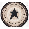 Earth Rugs Round Jute Trivet 10"x10" – Primitive Black Star Design on Natural Braided Fiber - 3 of 3