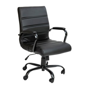 Alamont Mid Back Metal Swivel Office Chair Black - 1 of 4