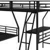 CAVINAS Twin over Full Bunk Bed Triple Metal Bed Frame with Desk, Inclined Ladder and Guardrail for Bedroom - 3 of 4