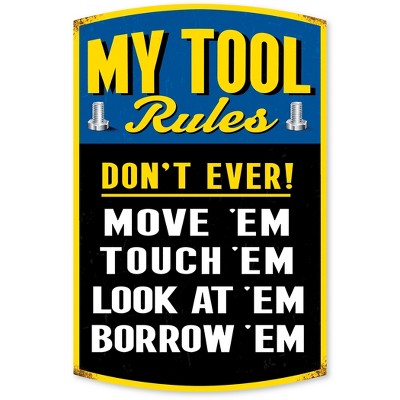 Collections Etc My Tool Rules Novelty Tin Metal Wall Sign : Target