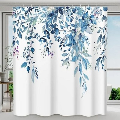 LunaLulinlk Blue Shower Curtain with Hooks