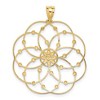 Black Bow Jewelry 14k Yellow Gold & White Rhodium Spiral Circle Pendant, 32mm (1 1/4 in) - 3 of 4
