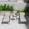 HAPPATIO Aluminum Outdoor Furniture Set,5 Pieces Patio Furniture Set, 1 Side Table, 2 Armchairs and 2 Ottomans with Cushion for Yard Deck Poolside - 2 of 4