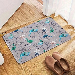 Frolicking Flamingos Bathroom Rugs Winter Bath Mat Absorbent Non Slip Bathroom Mat Christmas Soft Floor Carpet 16x20 Inches - 1 of 1