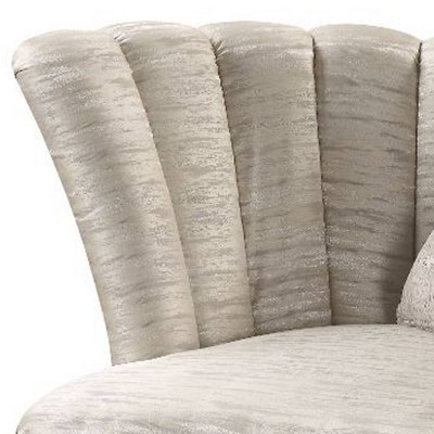 Athalia 42" Beige Wood Barrel Swivel Chair