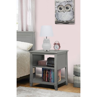 Berkley Weathered Gray 2-Shelf Baby Nightstand