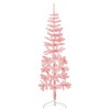vidaXL Christmas Tree Decoration Slim Artificial Half Xmas Tree with Stand - Pink 59.1" - 2 of 4
