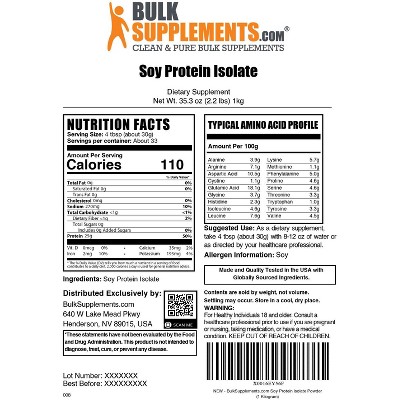 BulkSupplements Soy Protein Isolate Powder