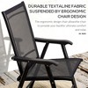 Set of 4 Outdoor Folding Chairs, Stackable Patio Dining Chairs with Armrests, Metal Frame - 4 of 4