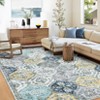 Washable Rug Vintage Floral Floor Carpet with Anti Slip Backing - 3 of 4