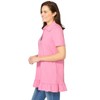 Woman Within Plus Size Short Sleeve Ruffle Hem Polo Tunic - 4 of 4