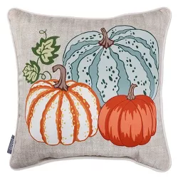 18"x18" Thankful Pumpkins Square Throw Pillow Orange - Pillow Perfect