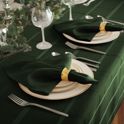 Holly Green 90" Round Polyester Plaid Tablecloth