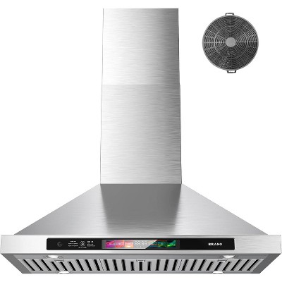 Cesicia 36-in Silver 4-speed 900CFM Wall Mounted Range Hood