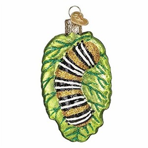 Old World Christmas Glass Blown Tree Ornament, Fuzzy Caterpillar - 1 of 4