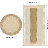 Handmade Boho Placemats Set of 6 - Natural Cotton Burlap and Water Straw Woven Combination Table Mats - 4 of 4