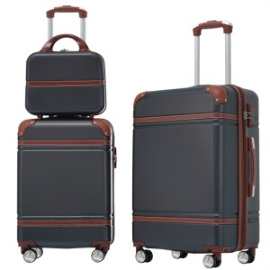 BEAFUP Hardshell Luggage Sets,  20"+24" Set of 3 Luggages and Cosmetic Case Spinner Suitcase with TSA Lock Lightweight - 1 of 4