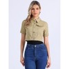 INSPIRE CHIC Women's Casual Short Sleeves Crop Denim Jacket - 4 of 4