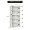 Bookshelf, farmhouse style bookshelf with open storage cabinet, 5-layer floor-to-ceiling high bookcase suitable for home office living room bedroom - 2 of 4