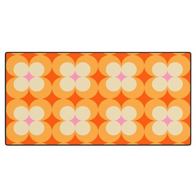 Jen Du Vintage Yellow Orange Flowers Desk Mat