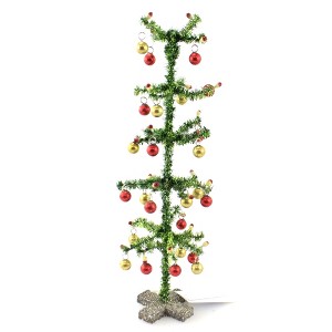 12.0 Inch Green Tinsel Tree Vintage Look Glitter Figurines - 1 of 3