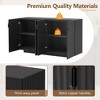 CAVINAS Credenza Storage Sideboard,Kitchen Cabinet with 4-Fluted Doors,Adjustable Shelves,Copper Handles,Storage for Dining Room,Living Room - 4 of 4