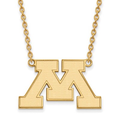 Black Bow Jewelry 10k Yellow Gold Minnesota Golden Gophers NCAA Necklace 18 Inch