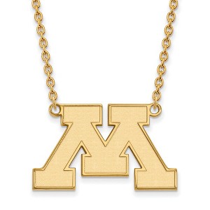 Black Bow Jewelry 10k Yellow Gold Minnesota Golden Gophers NCAA Necklace 18 Inch - 1 of 4